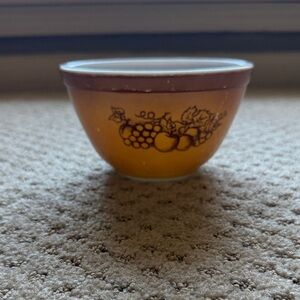 Vintage PYREX Old Orchard Fruit Bowl Brown